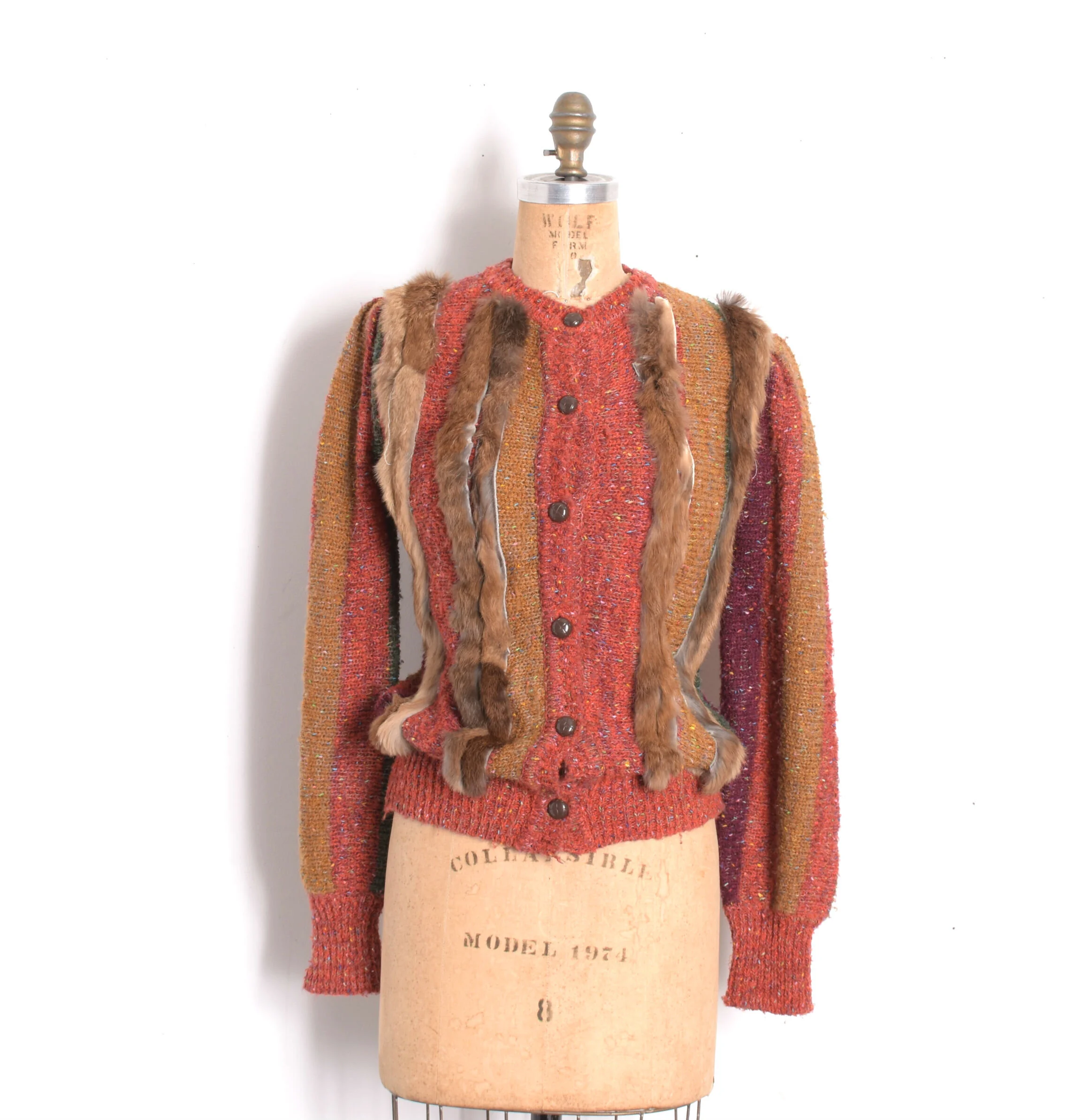 トップス 80s Mutton Sleeves Cardigan Cycling Sweater, Victorian Sweater, Gigot Sleeves, Victorian